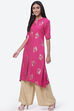 Fuchsia Rayon Asymmetric Kurta image number 2