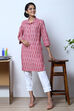 Red Cotton Short Yarndyed Kurti image number 5