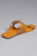 Mustard Yellow Leather Kolhapuri Sandals image number 5