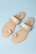 Beige Pu Ring Toe Sandals image number 5