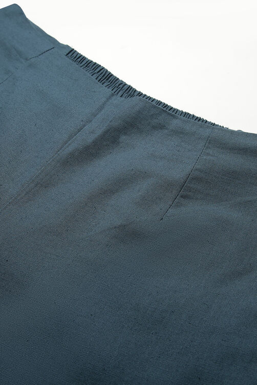 Navy Blue Cotton Flax Pants image number 1