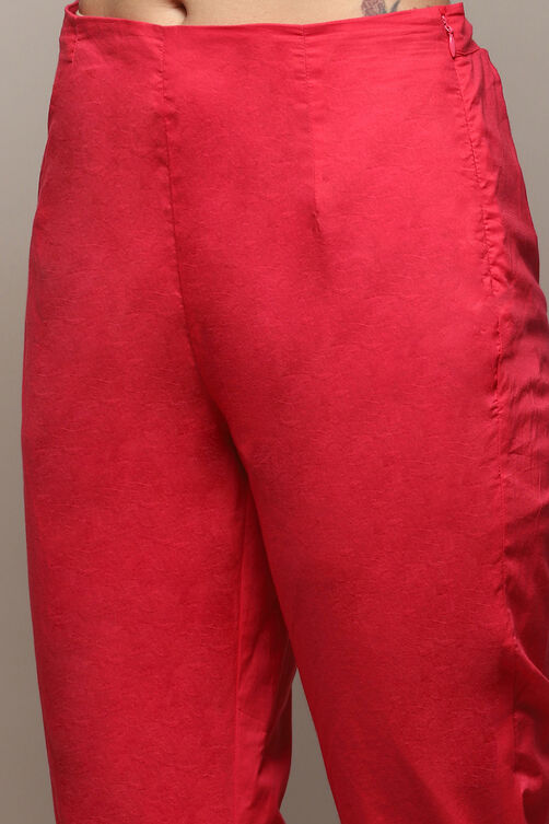 Pink & Purple Voile Straight Printed Kurta Slim Pant Suit Set image number 2