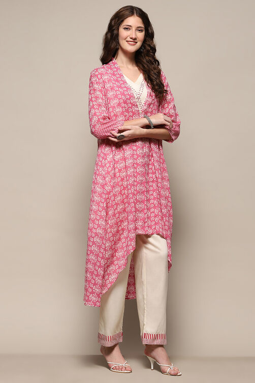 Pink Cotton Printed Kurta Set image number 5