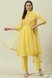 Yellow Solid Kalidar Kurta Regular Pants Suit Set image number 0