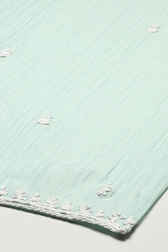 Aqua Cotton Blend Straight Kurta Pant Suit Set image number 3