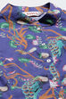 Blue & Purple Printed Cotton Straight Suit Set image number 1