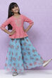 Pink And Turquoise A-Line Poly Cotton Tunics