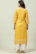 Mustard Cotton Straight Kurta image number 4