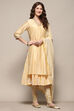 Beige Cotton Blend Layered Suit Set image number 6