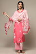 Pink Modal A-Line Kurta Palazzo Suit Set