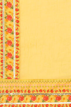 Coral Red And Yellow Cotton Viscose Straight Suit Set image number 2