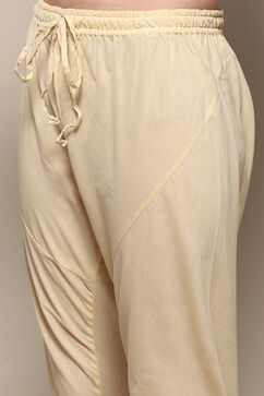 Beige Cotton Blend Layered Suit Set image number 2