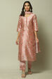 Pink Cotton Digital Print Unstitched Suit Set image number 1