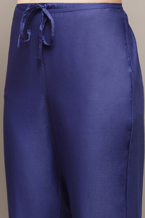 Buy Indigo Cotton Straight Printed Kurta Ankle Length Suit Set (Kurta ...