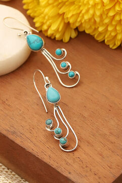Turquoise 925 Sterling Silver Earrings image number 0