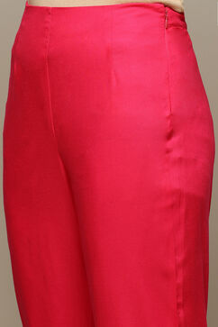 Fuchsia Rayon Straight Kurta Pants Suit Set image number 2