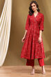 Navy Polyester Blend Anarkali Suit Set image number 6