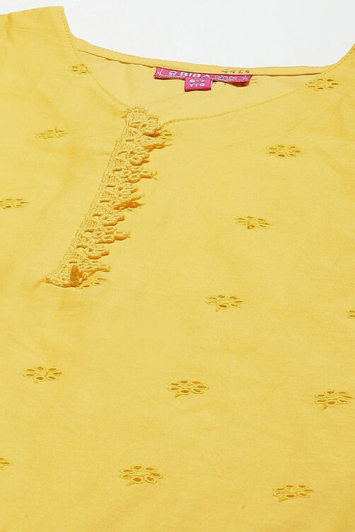 Yellow White Cotton Sharara Kurta Sharara Suit Set image number 1
