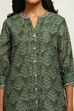 Green Chanderi Printed Straight Kurta Set image number 1