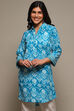 Blue LIVA Printed Kurti image number 5