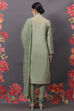 Rohit Bal Jade Green Cotton Silk Straight Embroidered Suit Set image number 4