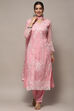 Pastel Pink Organza Unstitched Suit set image number 8