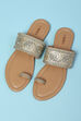 Beige Pu Ring Toe Sandals image number 2