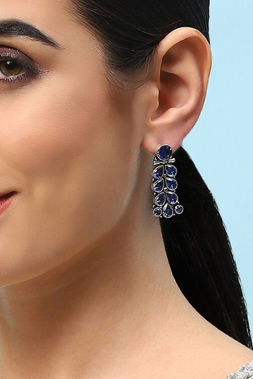 Blue Brass Earrings image number 1