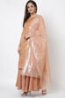 Peach Art Silk Straight Kurta Skirt Suit Set image number 2