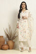 Off White Chanderi Machine Embroidered Unstitched Suit Set image number 1