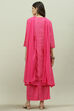 Pink Printed Layered Kurta Palazzo Suit Set image number 5