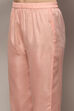 Baby Pink Chanderi Blend Unstitched Suit set image number 3