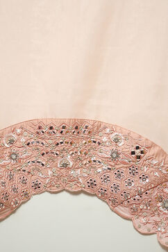 Powder Pink Cotton Silk Embroidered Lehenga Set image number 3