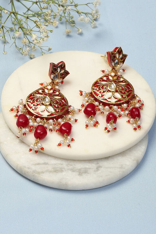 Red Brass Earrings image number 0