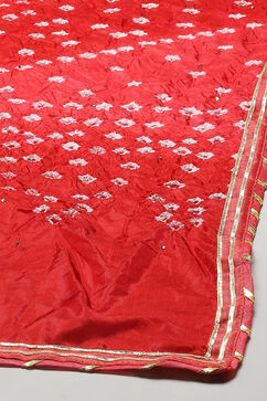 Red Silk Blend Unstitched Suit set image number 4