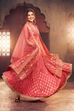 Pink Floral Butterfly Net Festive Anarkali Lehenga Set image number 0