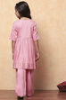 Peach Rayon Gathered Suit Set image number 3