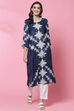 Indigo LIVA Straight Kurta image number 5