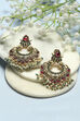 Red Gold-Plated Stone Studded Temple Danglers image number 0