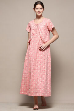 Pink Cotton Printed Sleepwear image number 5