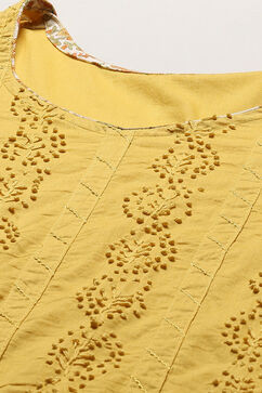 Mustard Cotton Unstitched Suit Set image number 2