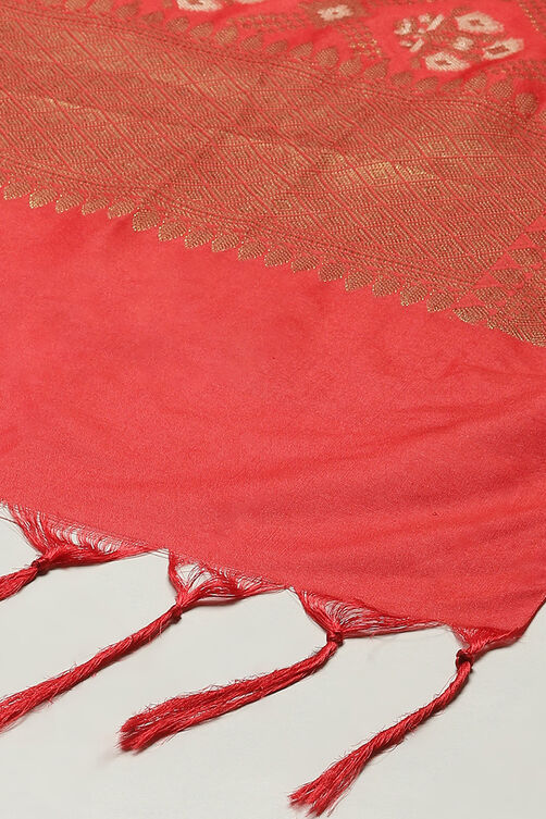 Red Silk Blend Yarndyed Dupatta image number 1