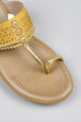 Mustard Faux Leather Comfort Sandals image number 3