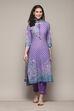 Turquoise Cotton Straight Printed Kurta Ankle Length Suit Set image number 0