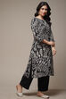 Black LIVA Straight Printed 2 Piece Set image number 4