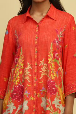 Coral Rayon Straight Kurta image number 1