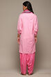 Pink Rayon Straight Kurta Cross Yoke Salwar Suit Set image number 4