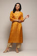 Yellow Viscose Straight Printed Kurta