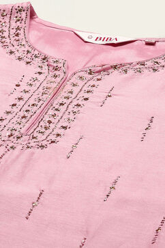 Light Pink Straight Kurta Palazzo Suit Set image number 1
