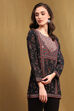 Black Floral Printed Regular Fit Straight Kurti image number 4